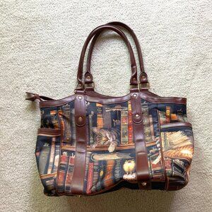 Bradford Exchange Library Cat Tote Bag